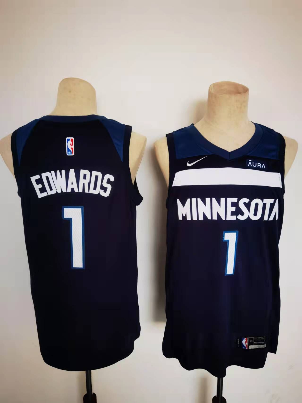 Cheap 2022 NBA Men Minnesota Timberwolves 1 Edwards Blue Nike Game Jersey